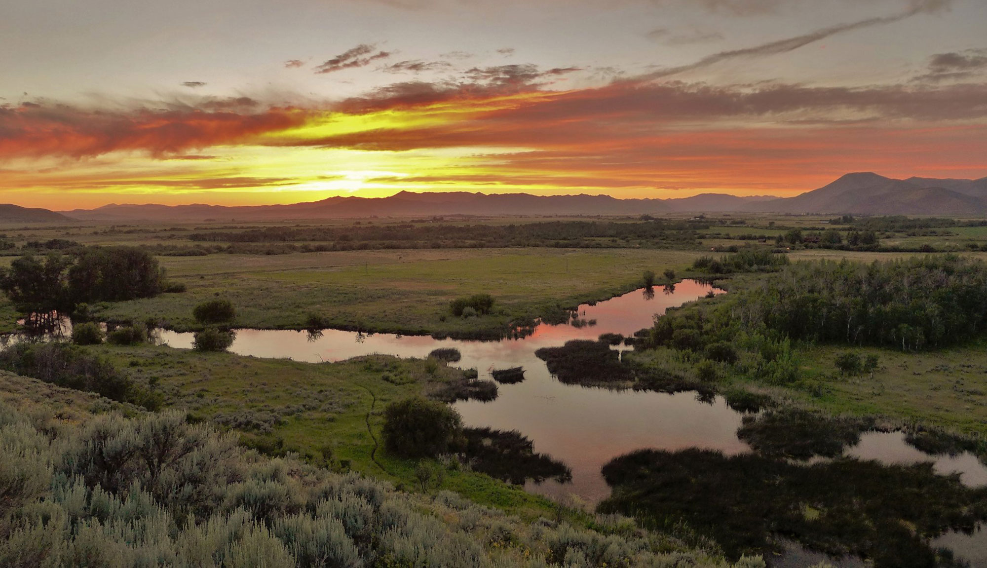 Sunset over the Silver Creek Preserve | Fly Fishing Idaho | Sun Valley Idaho Fly Fishing | Silver Creek Outfitters
