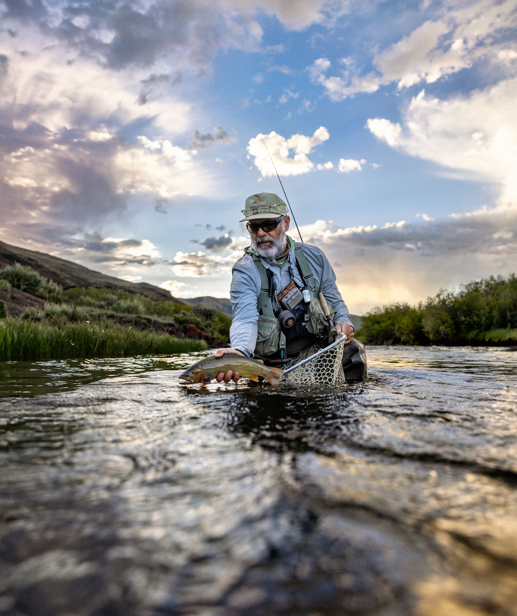 Angler Casting a fly | Fly Fishing Idaho | Sun Valley Idaho Fly Fishing | Silver Creek Outfitters