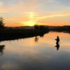 Silver Creek Outfitters | Angler Fishing Sunset | Sun Valley | Idaho