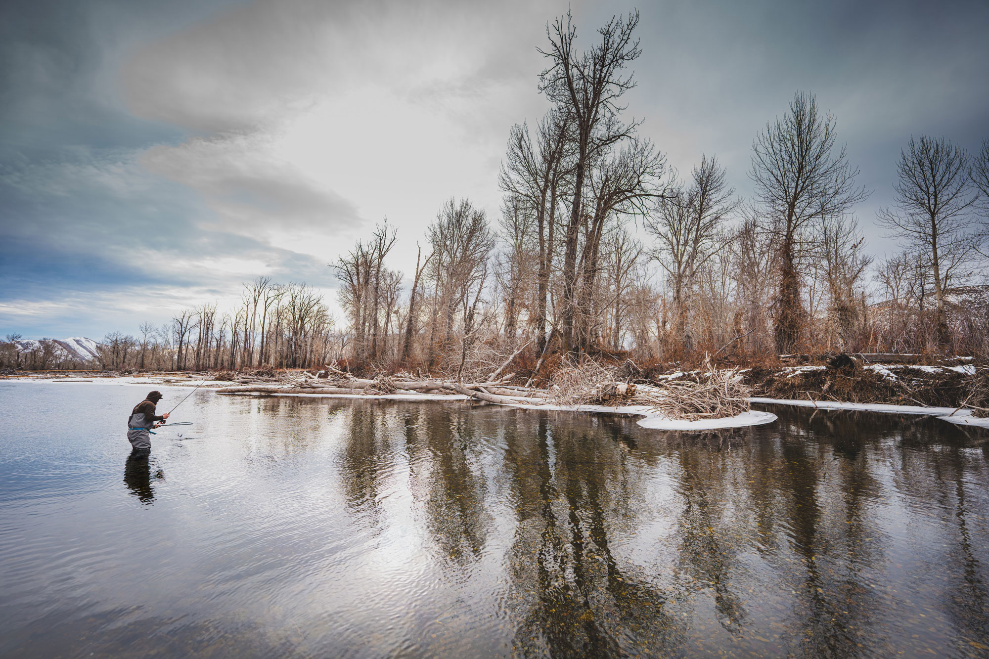 Angler Fishing in Winter | Silver Creek Outfitters | Sun Valley | Ketchum | Hailey | Idaho