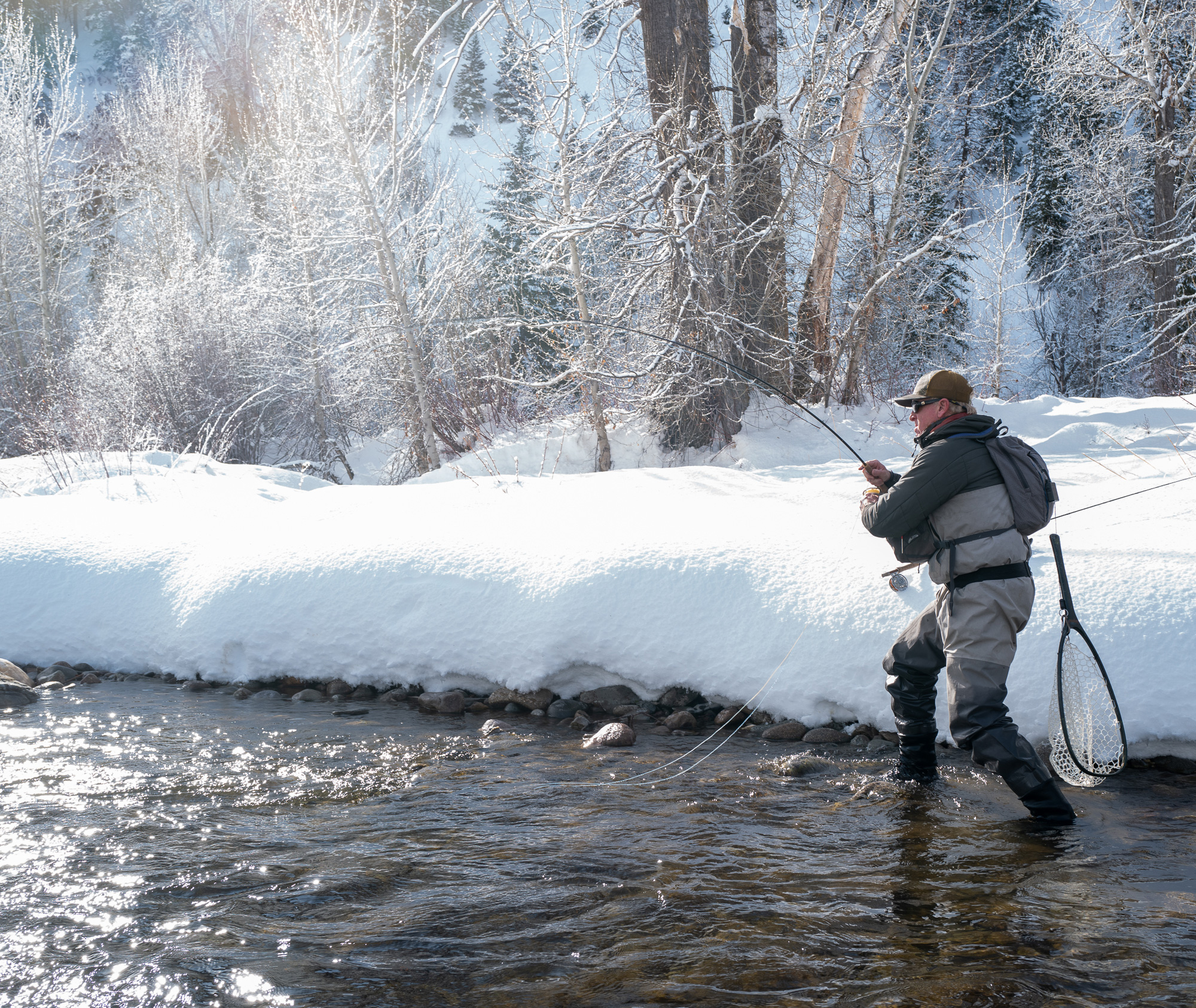 Angler Fishing in Winter | Silver Creek Outfitters | Sun Valley | Ketchum | Hailey | Idaho