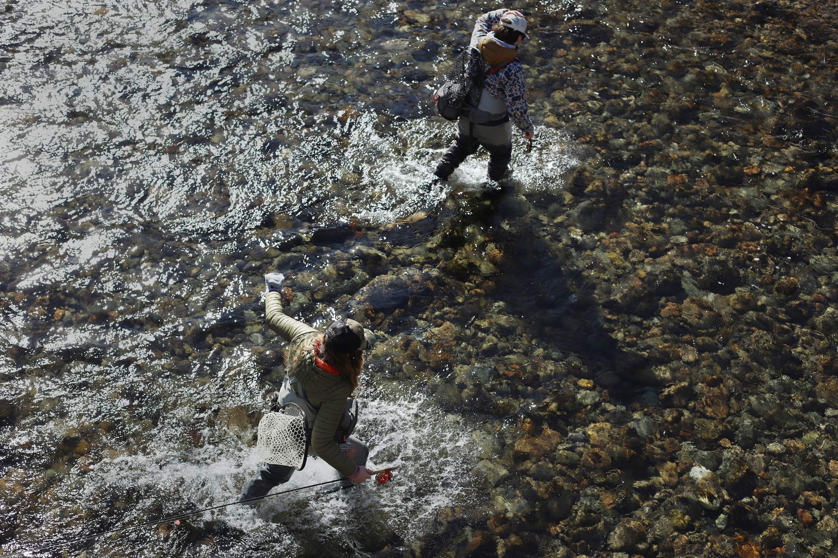 Anglers walking in water | Silver Creek Outfitters | Sun Valley | Ketchum | Hailey | Idaho | Fly Fishing